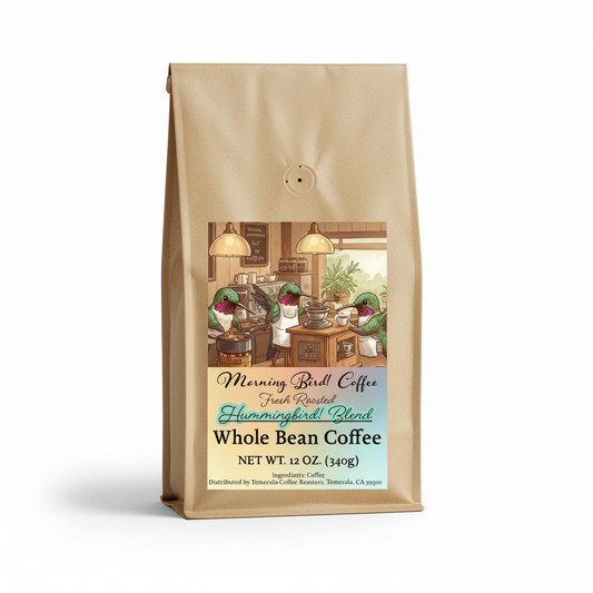 Hummingbird Blend - High Caffeine Medium Dark Roast Coffee - Morning, Bird! Coffee