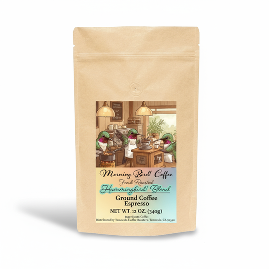 Hummingbird Blend - High Caffeine Medium Dark Roast Coffee - Morning, Bird! Coffee