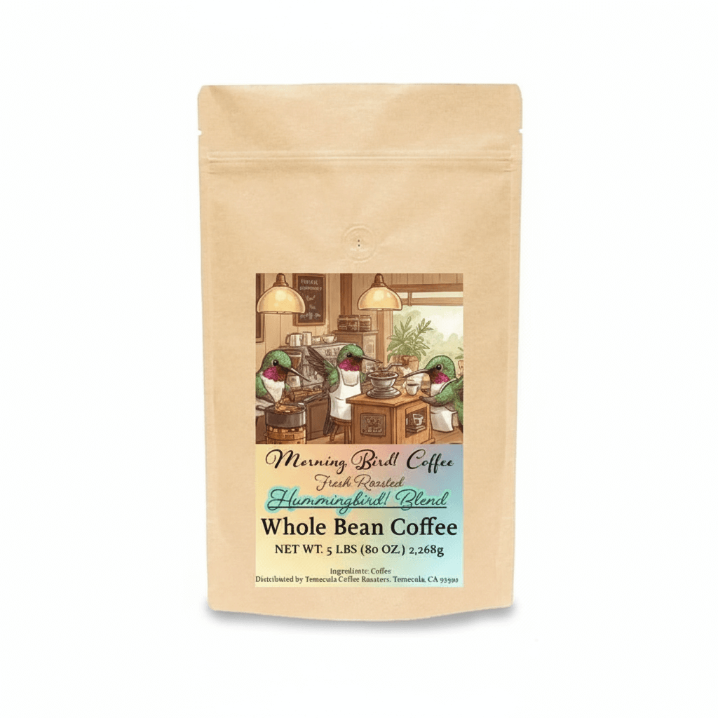 Hummingbird Blend - High Caffeine Medium Dark Roast Coffee - Morning, Bird! Coffee