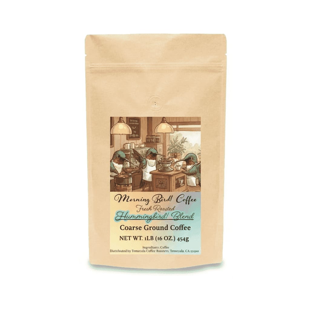 Morning, Bird! Hummingbird! Blend High Caffeine Espresso Grind Coffee – 1lb Bag | Medium Dark Roast, Freshly Roasted, Perfect for Espresso & Moka Pot