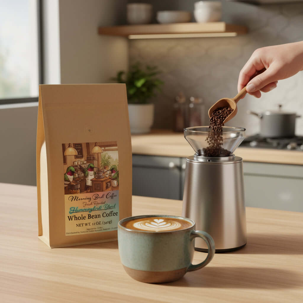 Hummingbird Blend - High Caffeine Medium Dark Roast Coffee - Morning, Bird! Coffee