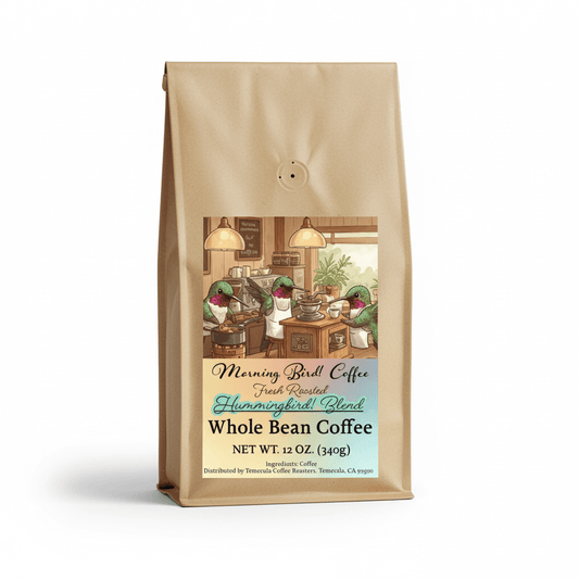 Hummingbird Blend - High Caffeine Medium Dark Roast Coffee - Morning, Bird! Coffee